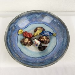 Sk�l / dyb tallerken - bl�lige farver