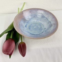 Keramiksk�l til morgenmad og snacks - Lyser�d / bl�lige farver