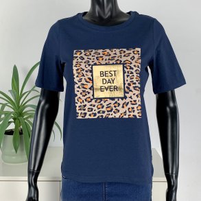 Ofelia Fie T-Shirt - Navy m/guld tryk