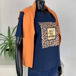 Ofelia Fie T-Shirt - Navy m/guld tryk