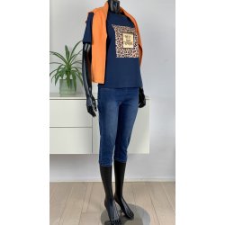 Ofelia Fie T-Shirt - Navy m/guld tryk