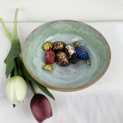 Keramiksk�l til morgenmad og snacks - Gr�nne / bl�lige farver