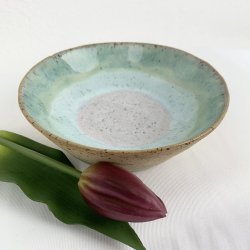 Lysestage / smykkefad i stent�jsler - gr�n/bl�/rosa