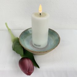 Lysestage / smykkefad i stent�jsler - gr�n/bl�/rosa