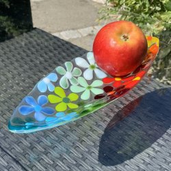 Lille blomster fad - Multi farver (26x10cm)