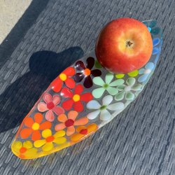 Lille blomster fad - Multi farver (26x10cm)