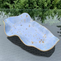 Keramikfad i asymmetrisk form (25x14cm)