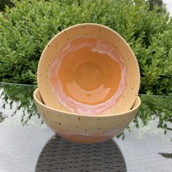 Keramiksk�l til morgenmad og snacks - Gul