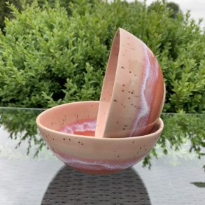 Keramiksk�le til morgenmad og snacks - Rosa
