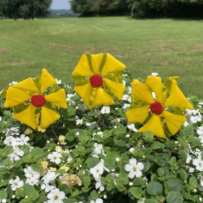 Glasblomster - Gul/R�d
