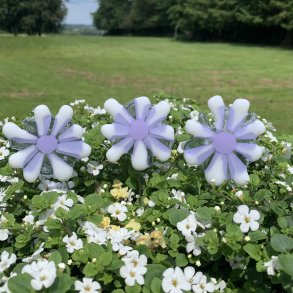 Glasblomster - Hvid/Lilla 