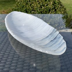 Ovalt fad i Sky Hvidt glas (35x15cm)