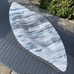 Blget fad i sky hvidt glas (53x23cm)