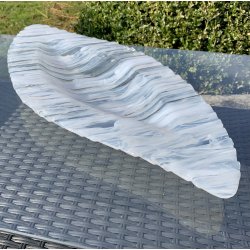 Blget fad i sky hvidt glas (53x23cm)