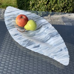 Blget fad i sky hvidt glas (53x23cm)