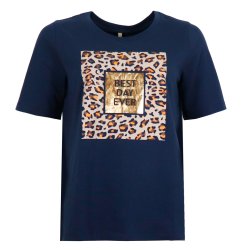 Ofelia Fie T-Shirt - Navy m/guld tryk