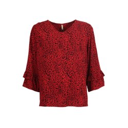 Ofelia Leopold Blouse - Red Combi